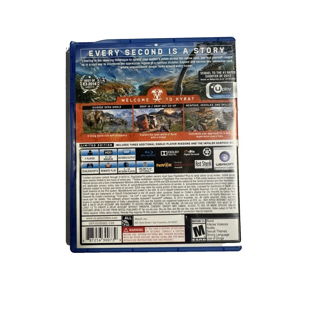 Far Cry 4 Limited Edition PS4 Sony PlayStation 4 2014 Video Game
